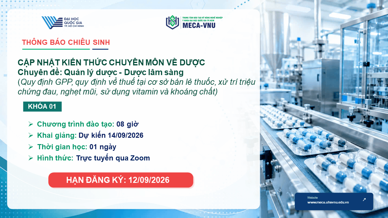 NGÀNH: DƯỢC KHOÁ HỌC: CẬP NHẬT KIẾN THỨC CHUYÊN MÔN VỀ DƯỢC Chuyên đề: Quản lý dược - Dược lâm sàng (Quy định GPP, quy định về thuế tại cơ sở bán lẻ thuốc, xử trí triệu chứng đau, nghẹt mũi, sử dụng vitamin và khoáng chất)