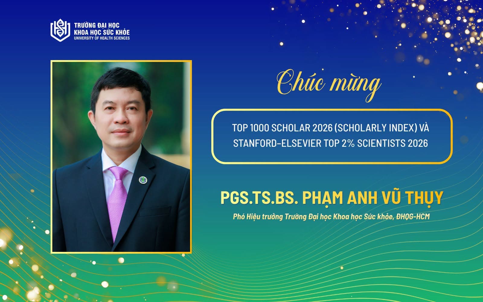CHÚC MỪNG PGS.TS.BS. PHẠM ANH VŨ THỤY – PHÓ HIỆU TRƯỞNG NHÀ TRƯỜNG - TRƯỞNG BAN GIẢNG HUẤN LỚP PHẪU THUẬT CẤY GHÉP IMPLANT- ĐẠT THÀNH TÍCH NỔI BẬT TRÊN BẢNG XẾP HẠNG HỌC GIẢ QUỐC TẾ NĂM 2026
